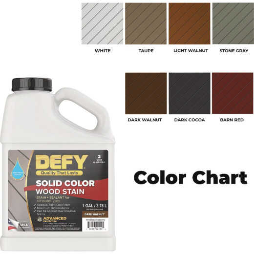 Defy Solid Color Wood Stain, White, 1 Gal.