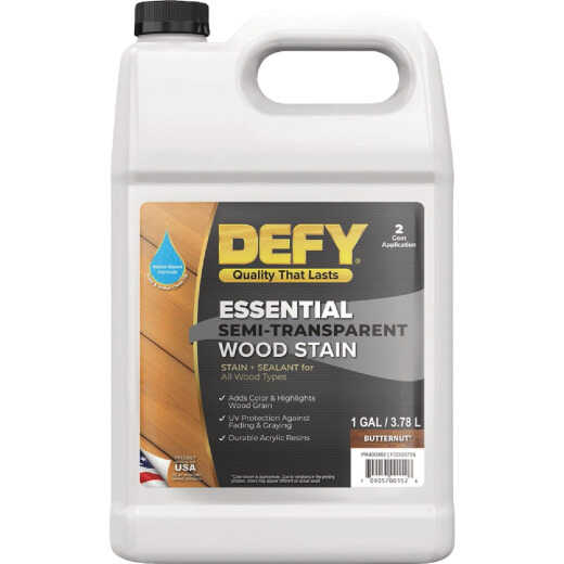 Defy Essential Semi-Transparent Wood Stain, Butternut, 1 Gal.