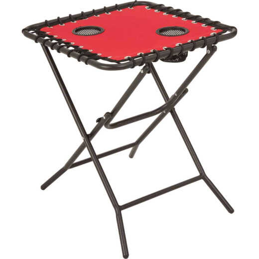 Outdoor Expressions Red 18 In. Square Steel Folding Side Table