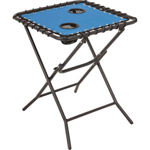 Outdoor Expressions Blue 18 In. Square Steel Folding Side Table