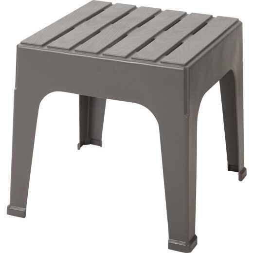 Adams Big Easy Gray 18.9 In. Square Resin Stackable Side Table