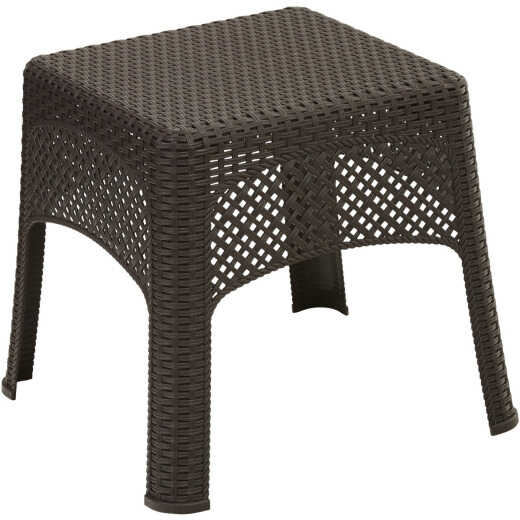 Adams Earth Brown 18.5 In. Square Woven Poly Side Table